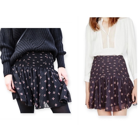 Maje Skirt Set in Printed Chiffon, Jouet Skirt, Leona Top, Size 2/M - Picture 4 of 16